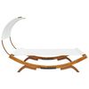 vidaXL Outdoor Lounge Bed Cream Solid bent wood, 100% polyester fabric