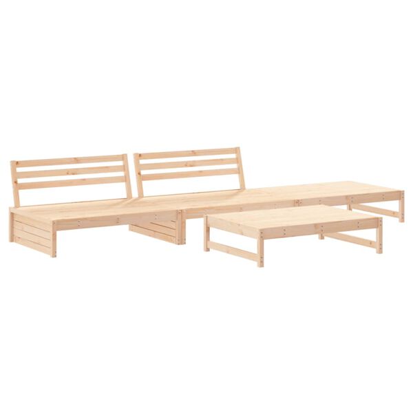 vidaXL Garden Lounge Set Beige, Natural Wood
