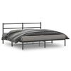 vidaXL Bed Frame Black Powder-Coated Steel King Metal Bed Frame