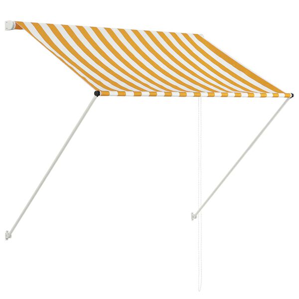 vidaXL Retractable Awning 59.1"x59.1" Yellow and White