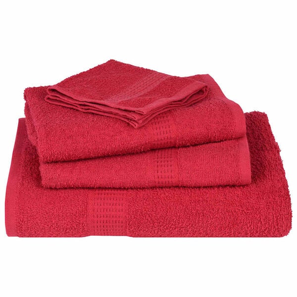 vidaXL Towel Set of 4 Red 100% Cotton 39.4 x 78.7 in Towel