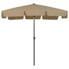 vidaXL Beach Parasol Taupe Polyester 78.7x49.2 in Rectangular Tiltable