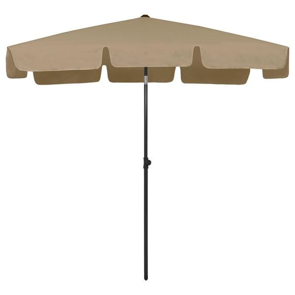 vidaXL Beach Parasol Taupe Polyester 78.7x49.2 in Rectangular Tiltable