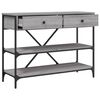 vidaXL Console Table Grey Sonoma Engineered wood, Steel Narrow Storage