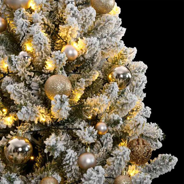 vidaXL Artificial Hinged Christmas Tree 300 LEDs & Ball Set 82.7"