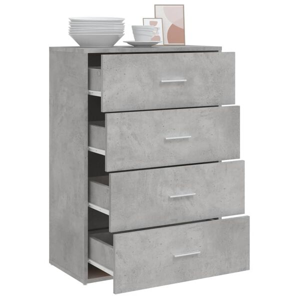 vidaXL Sideboard Concrete gray Engineered wood Medium Sideboard