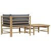 vidaXL Garden Lounge Set Dark grey Bamboo, Fabric (100% polyester) Medium