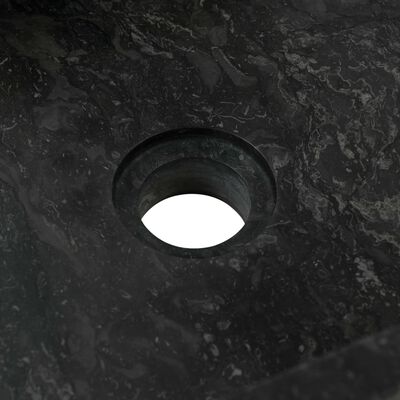 vidaXL Bathroom Vanity Cabinet Solid Teak with Sink Marble Black