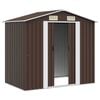 vidaXL Garden Shed Brown Galvanized Steel Large Durable Garden Shed