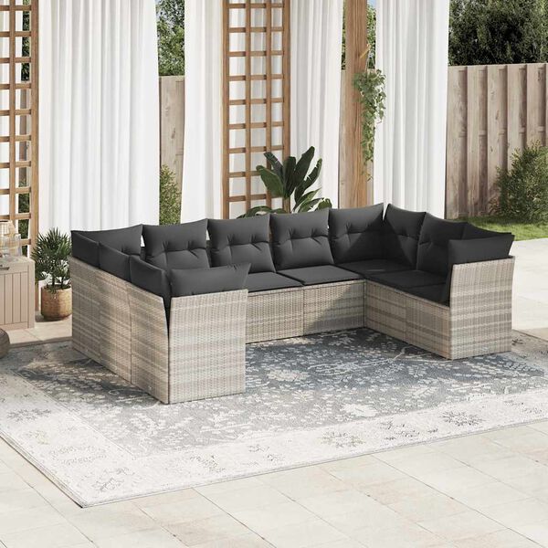vidaXL Garden Sofa Set Light grey, Dark grey