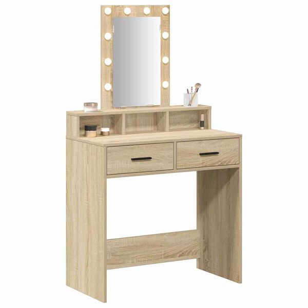 vidaXL Dressing Table Brown 31.10 x 16.14 x 55.12 in Engineered Wood