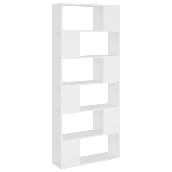 vidaXL Book Cabinet Room Divider White Engineered Wood Large Sleek