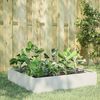 vidaXL Garden Raised Bed White Steel Medium Outdoor Garden Raised Bed