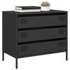 vidaXL Sideboard Black Cold-rolled steel Medium Sideboard Rectangular