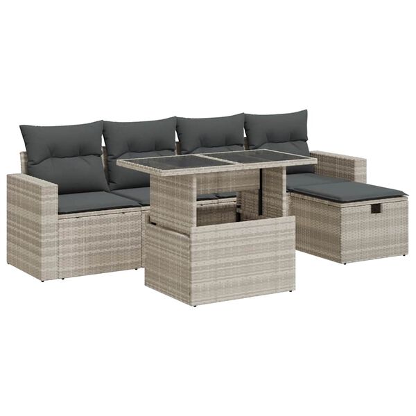 vidaXL Garden Sofa Set Light grey
