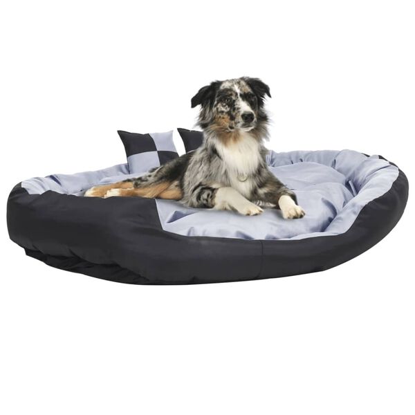 vidaXL Dog Cushion Grey and Black 420D Oxford fabric with PU coating