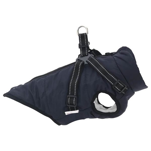 vidaXL Dog Coat Navy Blue Polyester, Fleece Small Waterproof Other