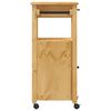 vidaXL Kitchen Trolley MONZA 18.9"x15.7"x34.8" Solid Wood Pine