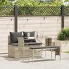 vidaXL 3 Piece Patio Dining Set with Cushions Light Grey Poly Rattan