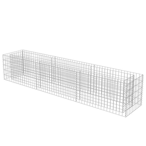 vidaXL Gabion Raised Bed Silver Galvanized Steel Large Durable