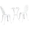 vidaXL Garden Bistro Set 3 pcs White Aluminium