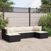vidaXL Patio Lounge Set Black, Cream White