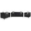vidaXL Sofa Set Armchair 2-Seater 3-Seater Black Faux Leather