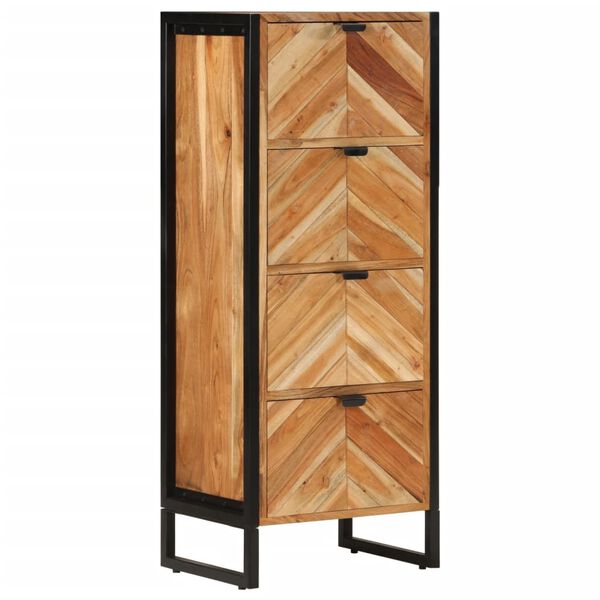 vidaXL Bathroom Cabinet Natural wood with black