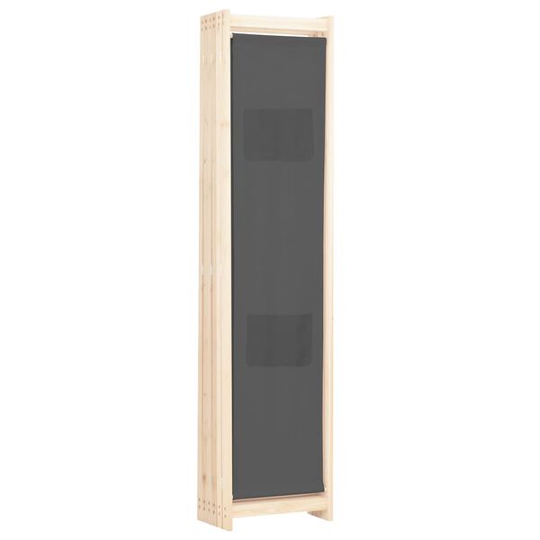 vidaXL 6-Panel Room Divider Gray 94.5"x66.9"x1.6" Fabric