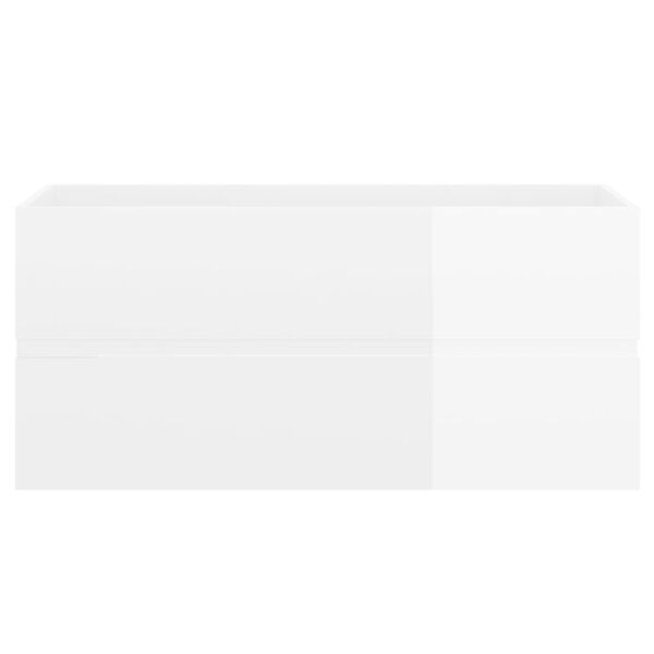 vidaXL Sink Cabinet High gloss white Engineered wood 39.4 x 15.2 x 17.7 in
