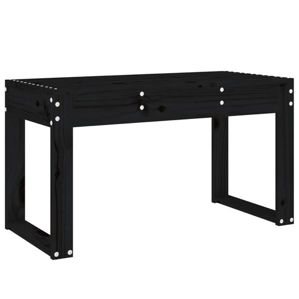 vidaXL Garden Bench Black Solid Pine Wood Standard Durable