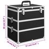 vidaXL Make-up Case 14.6"x9.4"x15.7" Black Aluminum