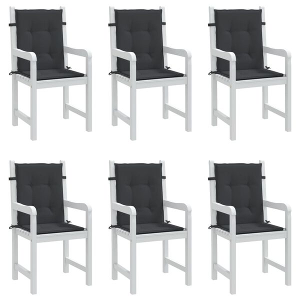 vidaXL Lowback Chair Cushion Set of 6 Black Oxford fabric (100% polyester)
