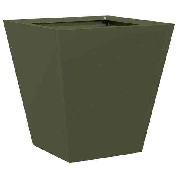 vidaXL Garden Planter Olive Green Cold-rolled steel 11.8 x 11.8 x 11.8 in