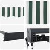 vidaXL Retractable Awning Manual Green and white 196.85" x 118.11