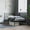 vidaXL Metal Bed Frame Black Powder-Coated Steel Single Metal Bed Frame