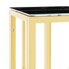 vidaXL Console Table Gold, Black Stainless Steel, Tempered Glass