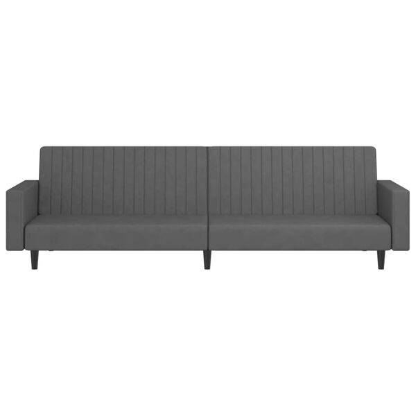 vidaXL Sofa Bed Dark Grey Velvet (100% polyester), Wood, Plastic Large
