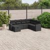 vidaXL Garden Sofa Set Black Poly Rattan 7 Piece Set Modular