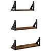 vidaXL 3 Piece Wall Shelf Set Smoked Oak Engineered Wood