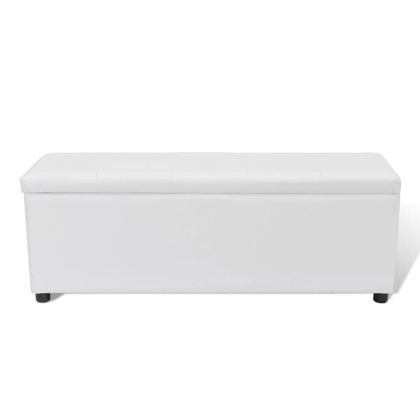 vidaXL Ottoman White PVC: 94%, Cotton: 4%, Polyester: 2% Medium