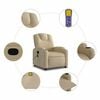 vidaXL Massage Recliner Chair Cream 100% Polyester Fabric, Metal, Plywood