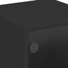 vidaXL Side Cabinet with Glass Doors Black 13.8"x14.6"x29.7"