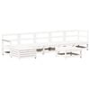 vidaXL Garden Lounge Set White Solid pine wood, Plywood Large Modular