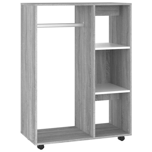 vidaXL Wardrobe Grey Sonoma Engineered Wood Wardrobe Rectangular