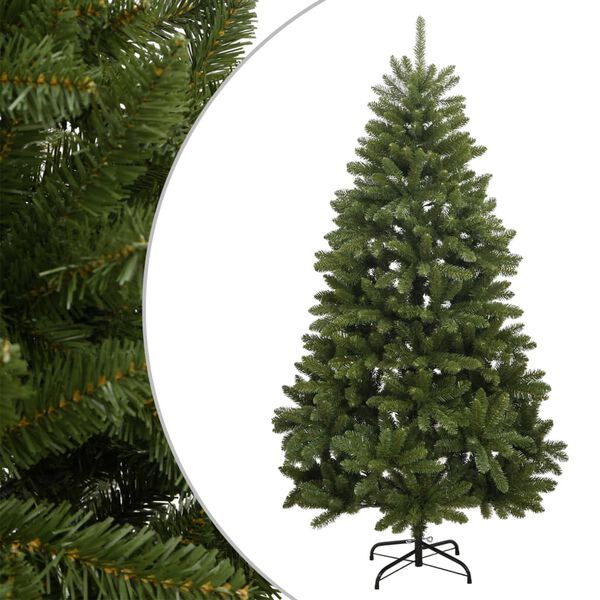 vidaXL Artificial Hinged Christmas Tree Green PVC and metal 5.9 ft height