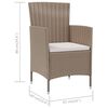 vidaXL Garden Chair Set of 2 Beige Poly rattan, powder-coated steel