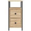 vidaXL Bedside Cabinet Set of 2 Sonoma Oak Engineered Wood, Iron