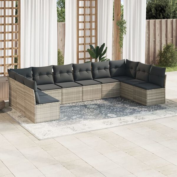 vidaXL Garden Sofa Set Light Grey, Dark Grey