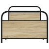 vidaXL Bed Frame Smoked oak Steel, Engineered Wood Twin Bed Frame